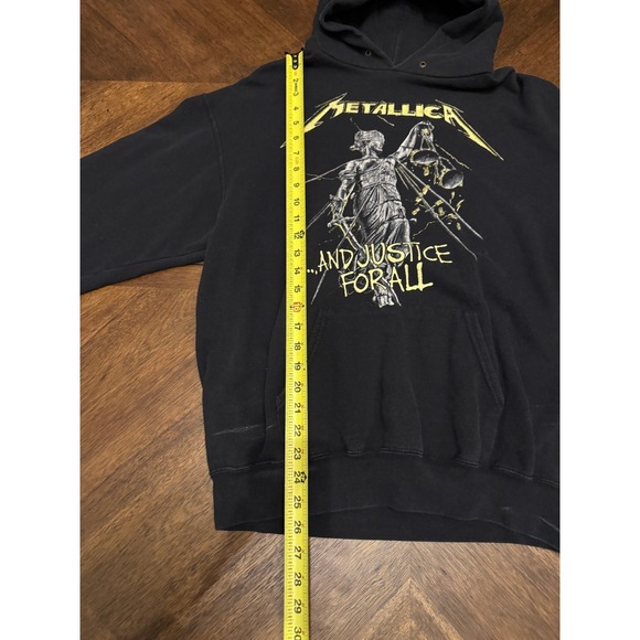 Metallica And Justice For All Black Graphic Hoodie Band Sweatshirt Mens XL - Picture 3 of 7